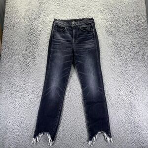 3X1 NYC Jeans Womens 29x29 Black Cotton Denim Straight Raw Hem Made USA